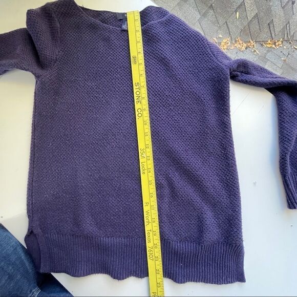 Gap Modern Eggplant Purple‎ Waffle Knit Long Sleeve Boatneck Sweater - Picture 10 of 12